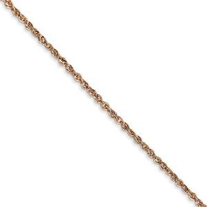 1.7mm, 14k Rose Gold, Diamond Cut Solid Ropa Chain Necklace, 20 Inch